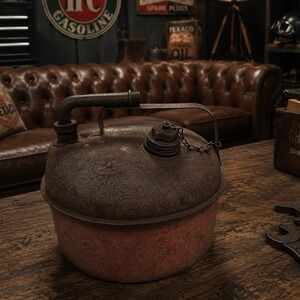 Vintage Eagle Gas Can Industrial Decor Petroliana Man Cave Rustic Garage Can